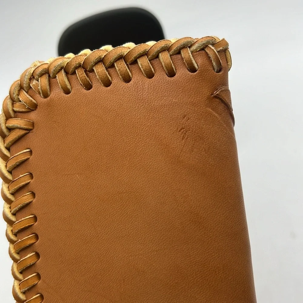 Tooled Leather Wallet Case Checkbook Receipt Coupons Business Cards Key Holder
